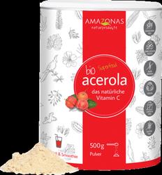 Produktbild von ACEROLA 100% Bio Pur nat.Vit.C Pulver 500 g