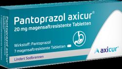 Produktbild von PANTOPRAZOL axicur 20 mg magensaftres.Tabletten 7 St