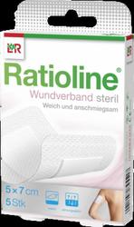 Produktbild von RATIOLINE Wundverband 7x5 cm steril 5 St