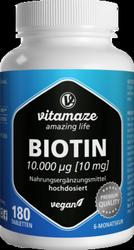 Produktbild von BIOTIN 10 mg hochdosiert vegan Tabletten 180 St
