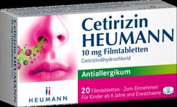 Produktbild von CETIRIZIN Heumann 10 mg Filmtabletten 20 St