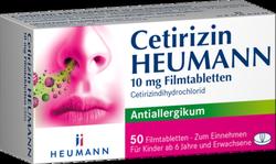 Produktbild von CETIRIZIN Heumann 10 mg Filmtabletten 50 St
