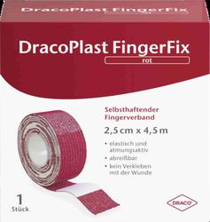 Produktbild von DRACOPLAST FingerFix 2,5 cmx4,5 m m.Wundk.rot 1 St