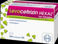 Produktbild von LEVOCETIRIZIN HEXAL bei Allergien 5 mg Filmtabl. 100 St