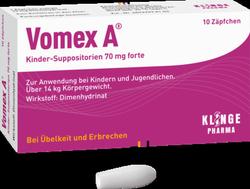 Produktbild von VOMEX A Kinder-Suppositorien 70 mg forte 10 St