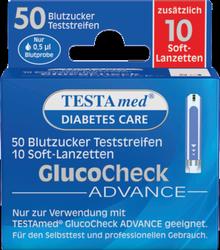 Produktbild von TESTAMED GlucoCheck Advance 50 Teststr.m.10 Lanz. 1 P