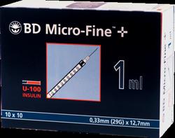 Produktbild von BD MICRO-FINE+ Insulinspr.1 ml U100 12,7 mm 100X1 ml