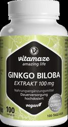 Produktbild von GINKGO BILOBA 100 mg hochdosiert vegan Kapseln 100 St