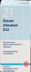 Produktbild von BIOCHEMIE DHU 21 Zincum chloratum D 12 Tabletten 200 St