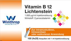 Produktbild von VITAMIN B12 1.000 µg Lichtenstein Ampullen 100X1 ml