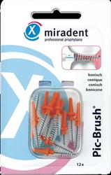 Produktbild von MIRADENT Interd.Pic-Brush Ersatzb.konisch orange 12 St