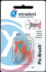 Produktbild von MIRADENT Interd.Pic-Brush Ersatzb.konisch orange 6 St