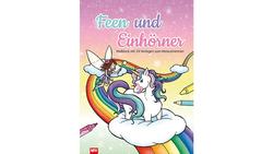 Produktbild von Feen und Einhörner - Malblock mit 24 schwarz/weiß Vorlagen zum Heraustrennen