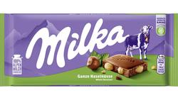 Produktbild von MILKA SCHOKOLADENTAFEL MILCH WEISSE GANZNUSS