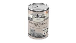 Produktbild von Landfleisch Katzennassfutter Kitten Pastete Rind mit Huhn & Wild 400g