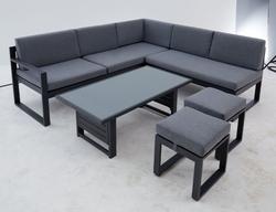 Produktbild von Lounge-Set                 Textil
                    grau
    ca. 213 x 69 x 69 cm 
| Möbel Inhofer